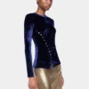 Draped top in velvet
