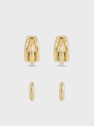 Duo of hoops and punk ear cuffs