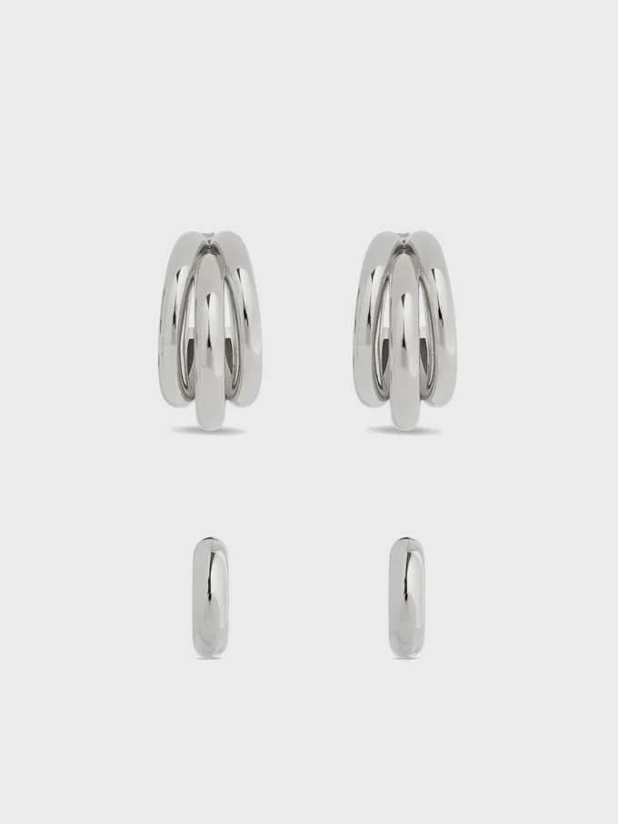 Duo of hoops and punk ear cuffs