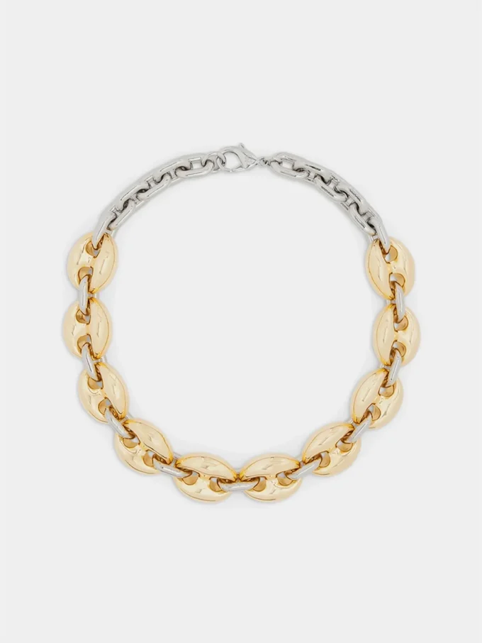 Eight chunky gold/silver necklace Eight chunky gold/silver necklace
