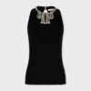 Embroidered knit top