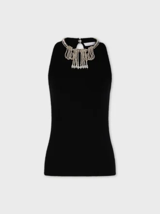 Embroidered knit top