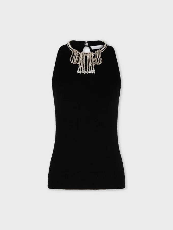 Embroidered knit top