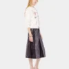 Embroidered wool top