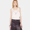 Embroidered wool top
