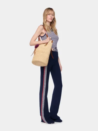Flare trousers in terry jersey