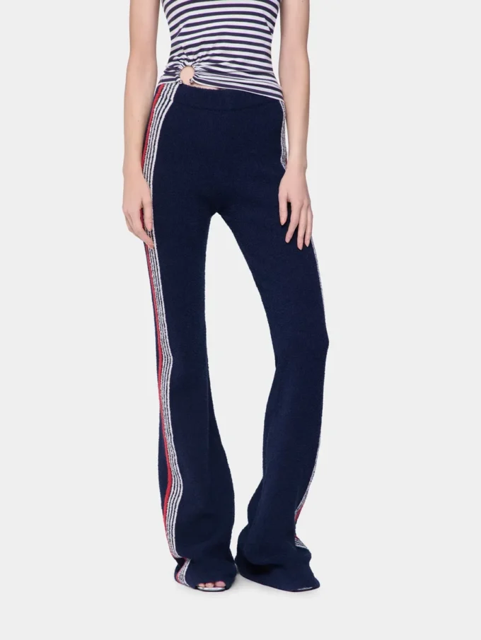 Flare trousers in terry jersey