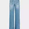 Flared jeans embellished with 1969 discs