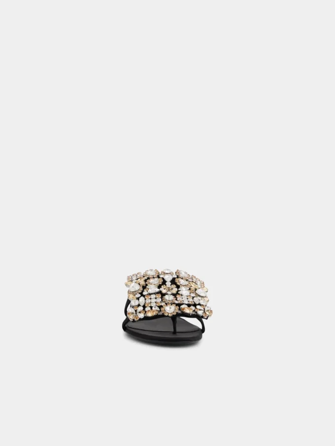 Flat sandals with strass