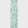 Floral patterned dress with chain details
