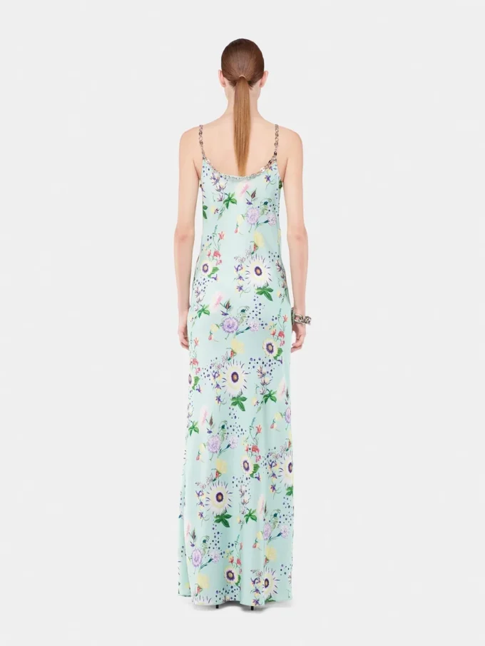 Floral patterned dress with chain details