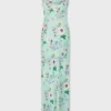 Floral patterned dress with chain details