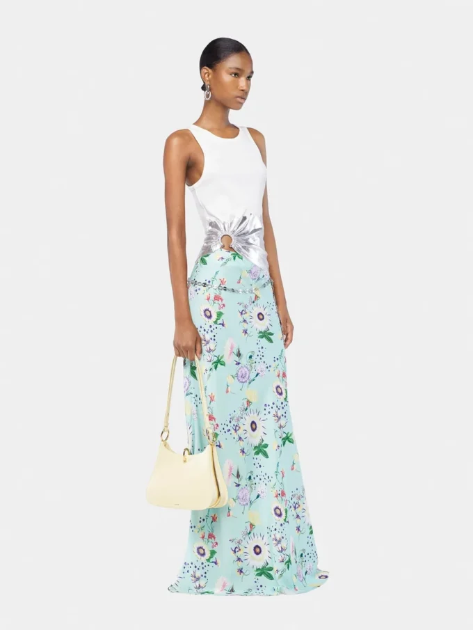 Floral patterned skirt with chain details
