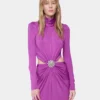 Fuchsia long dress in jersey