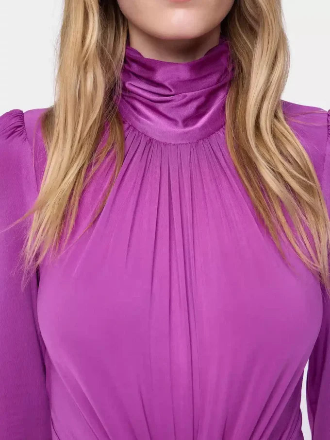 Fuchsia long dress in jersey
