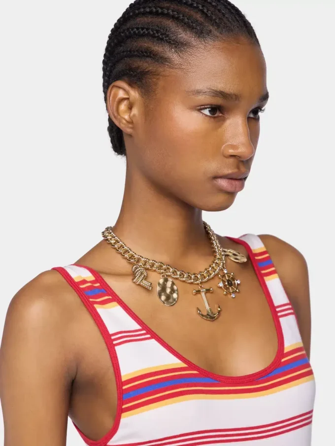 Gold choker with medals
