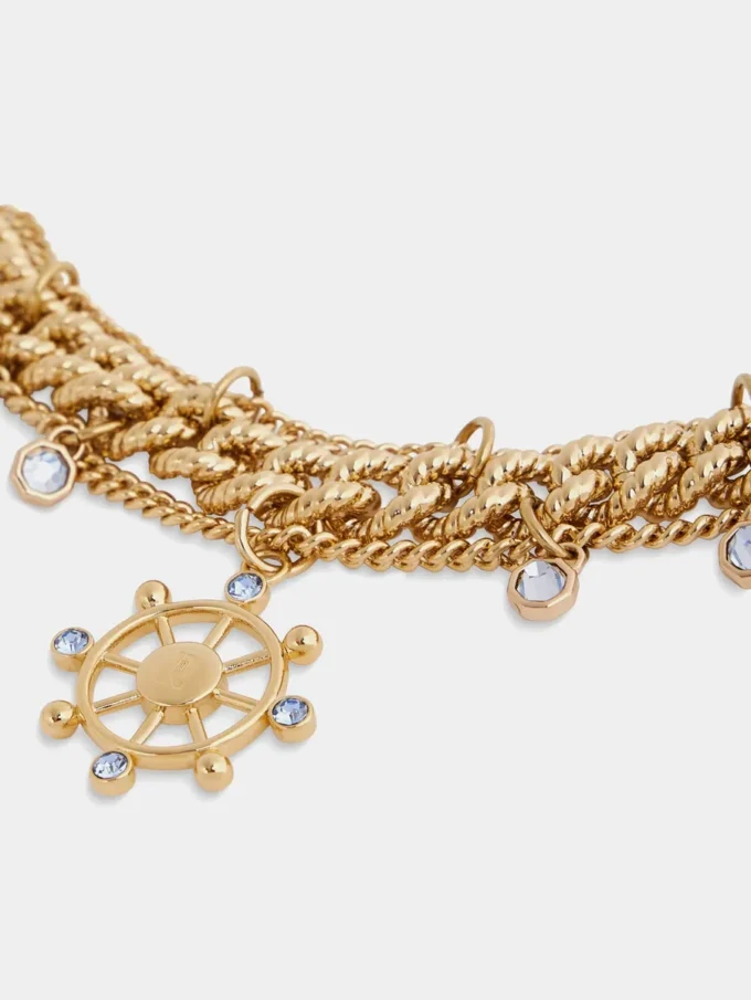 Gold choker with medals