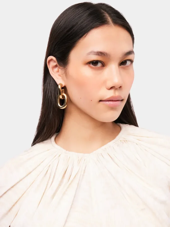 Gold double XL Link earrings Gold double XL Link earrings