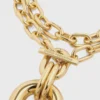 Gold double XL Link necklace with pendant