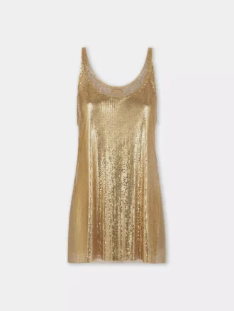 Gold tank top in mesh