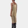 Gold tank top in mesh