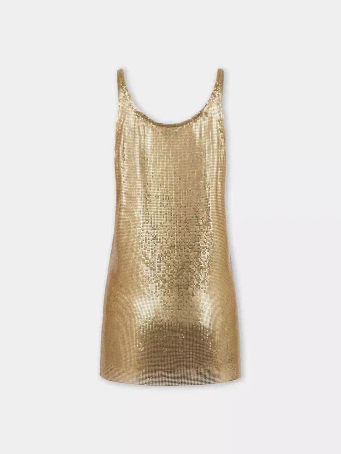 Gold tank top in mesh
