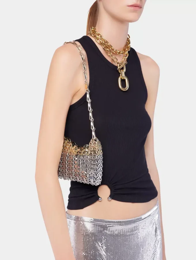 Gold double XL Link necklace with pendant