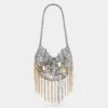 Iconic silver 1969 moon bag assembled with metallic pampilles