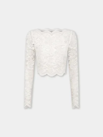 Ivory crop top in lace