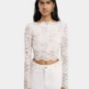 Ivory crop top in lace