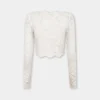 Ivory crop top in lace