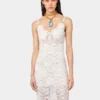 Ivory long dress in lace