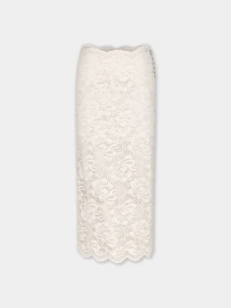 Ivory midi skirt in lace