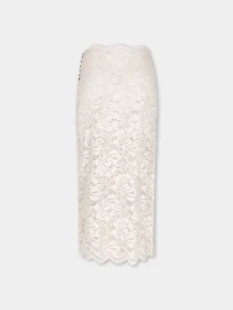 Ivory midi skirt in lace