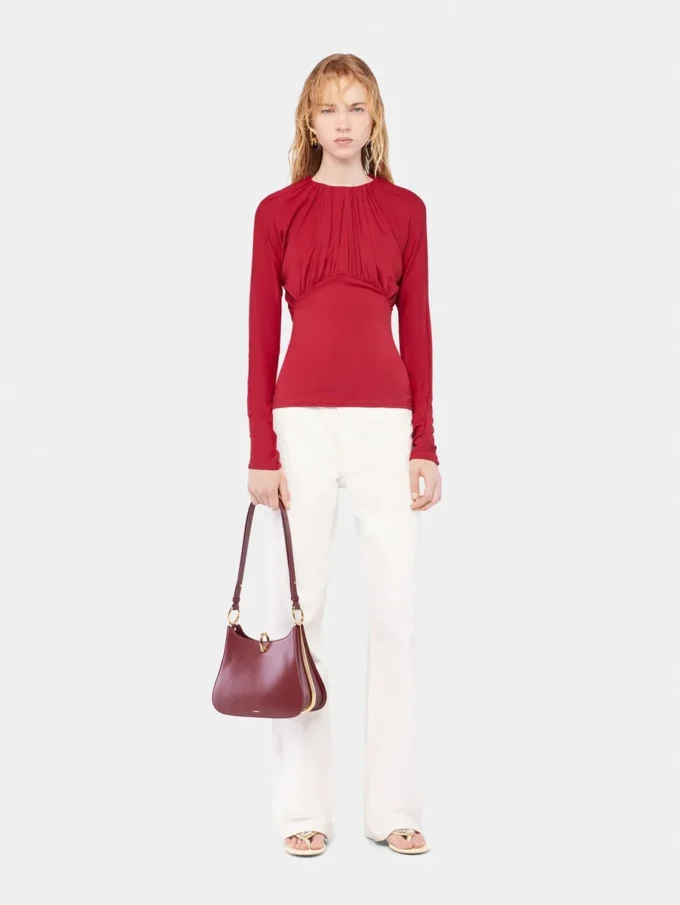 Jersey top with ruched details