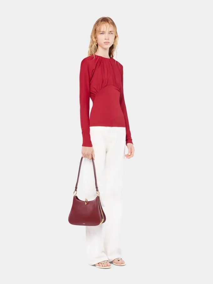 Jersey top with ruched details