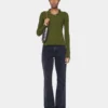Khaki sweater in wool