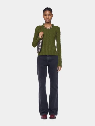 Khaki sweater in wool