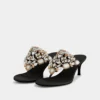 Kitten heel sandals with strass