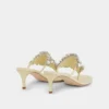 Kitten heel sandals with strass