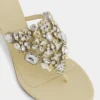 Kitten heel sandals with strass