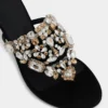 Kitten heel sandals with strass