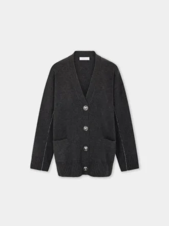 Knitted cardigan in wool and cashmere