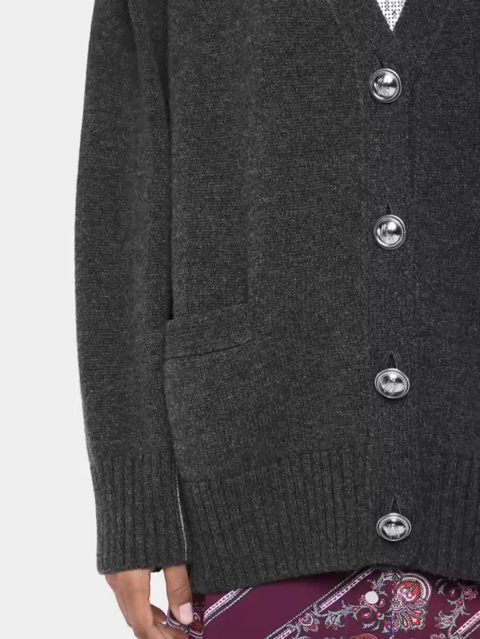 Knitted cardigan in wool and cashmere
