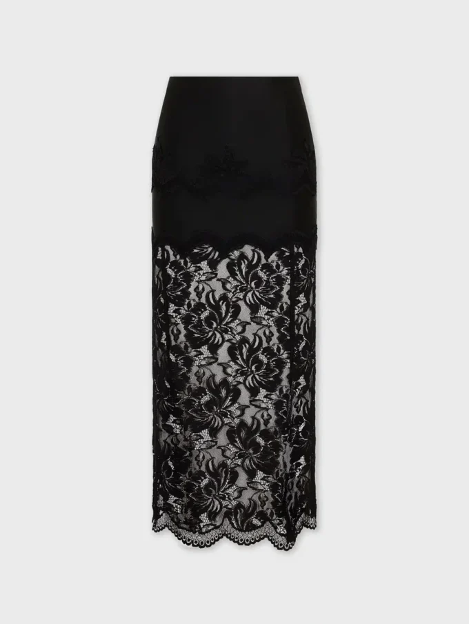 Lace midi skirt