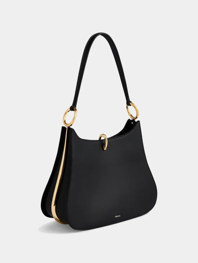 Large ring leather bag
