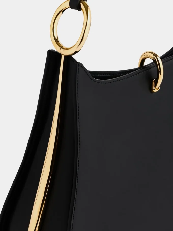 Large ring leather bag
