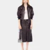 Leather bomber jacket