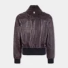 Leather bomber jacket