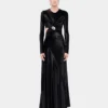 Long draped velvet dress